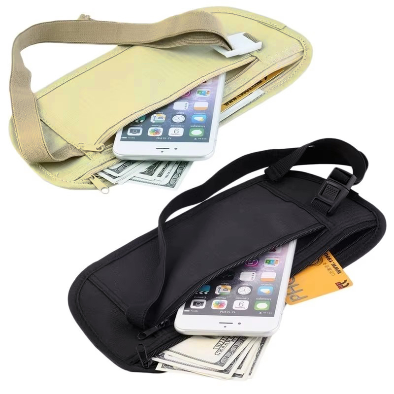 Money Belt Hidden - กระเป๋าเดินทางที่มองไม่เห็นกระเป๋าสําหรับหนังสือเดินทางเข็มขัดเงินกระเป๋าความปลอดภัยที่ซ่อนกระเป๋าสตางค์ของขวัญกระเป๋าเดินทาง Chest Pack เงินเอวกระเป๋า