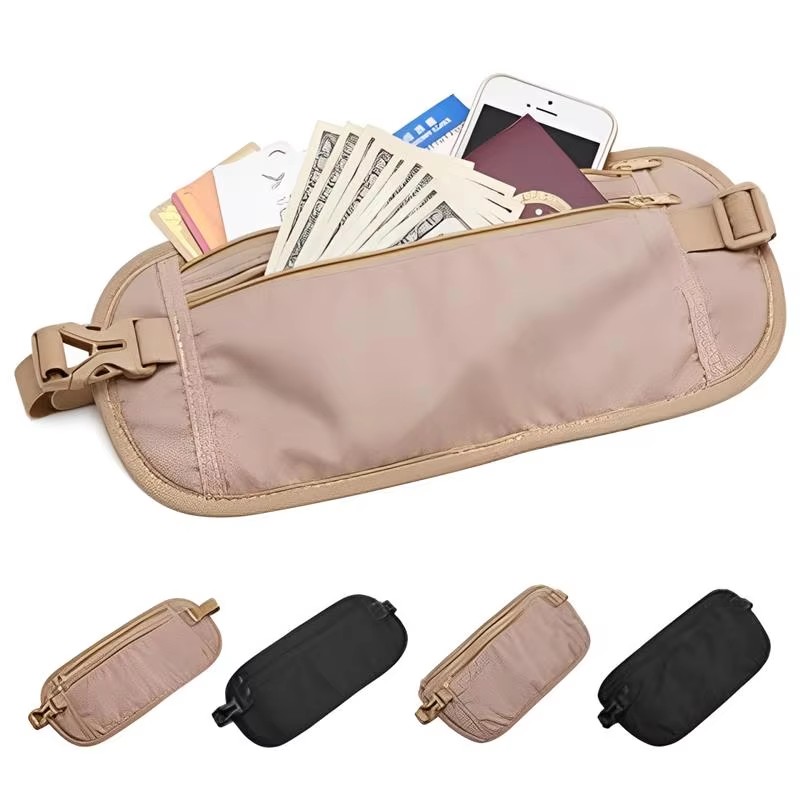 Money Belt Hidden - กระเป๋าคาดเอวสำหรับวิ่ง กระเป๋าคาดเอวแบบซ่อนสำหรับเดินทาง ใส่พาสปอร์ต เงิน กระเป๋าคาดเอวแบบซ่อน กระเป๋าเงินนิรภัย
