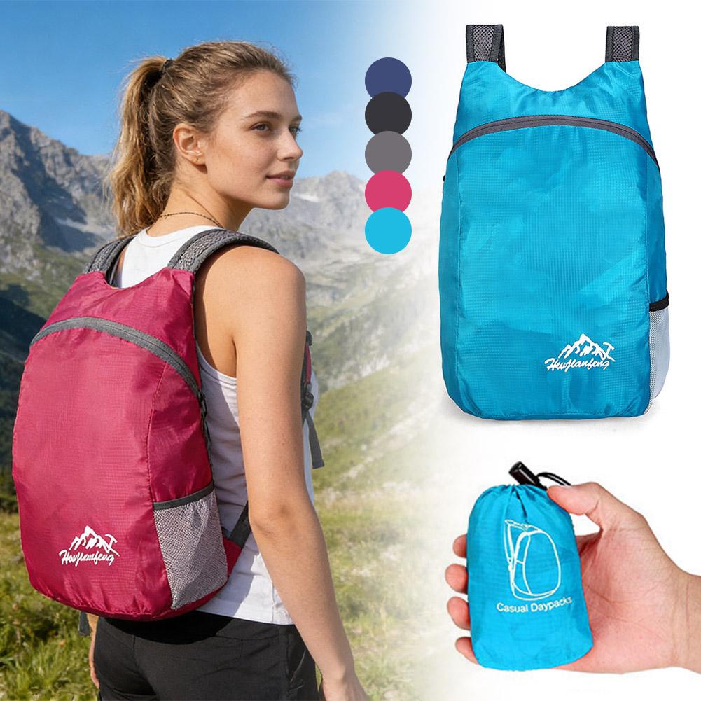 Packable Daypack Foldable - กระเป๋าเดินป่ากลางแจ้ง น้ำหนักเบา พับเก็บได้ กระเป๋าเป้สะพายหลังแบบพับได้ น้ำหนักเบาพิเศษ กระเป๋าเดินทางแบบพับได้