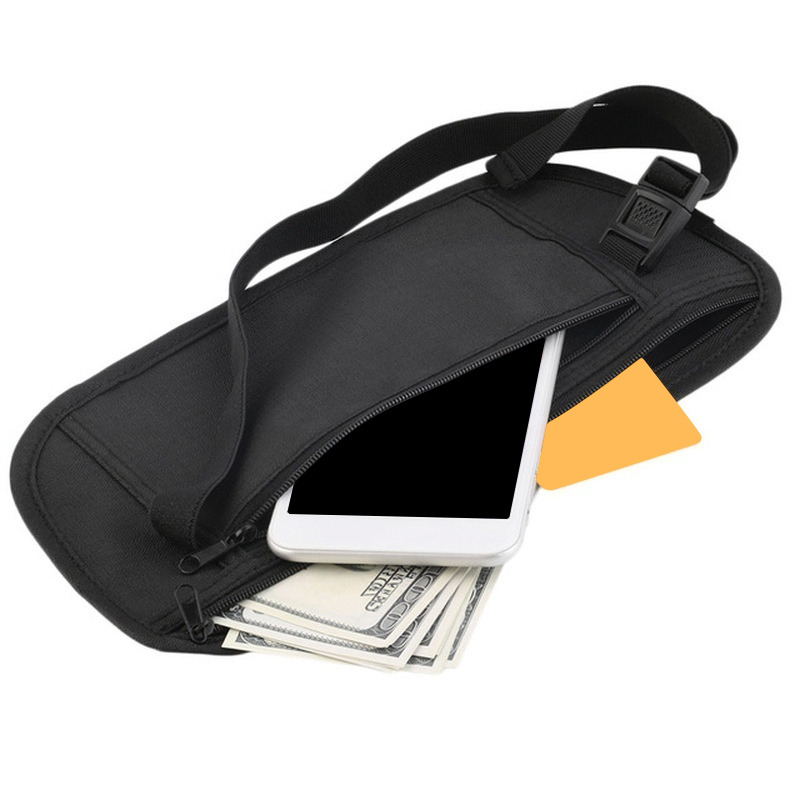 Money Belt Hidden - กระเป๋าเดินทางที่มองไม่เห็นกระเป๋าสําหรับหนังสือเดินทางเข็มขัดความปลอดภัยกระเป๋าสตางค์สําหรับวิ่งโทรศัพท์ Chest Pack เงินเอวกระเป๋า