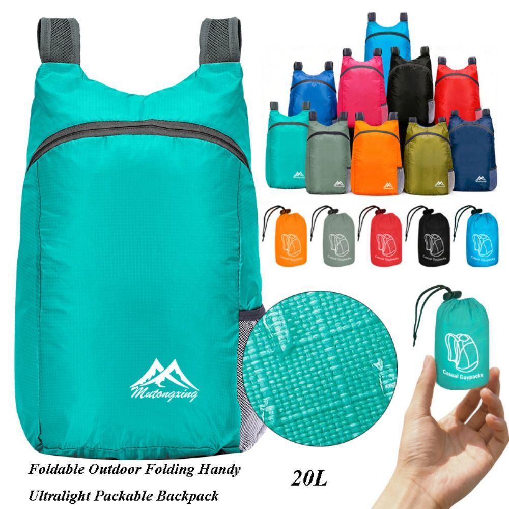 Packable Daypack Foldable - กระเป๋าเป้พกพาขนาด 20 ลิตร น้ำหนักเบา พับเก็บได้ กระเป๋าเดินทางขนาดเล็กกะทัดรัด