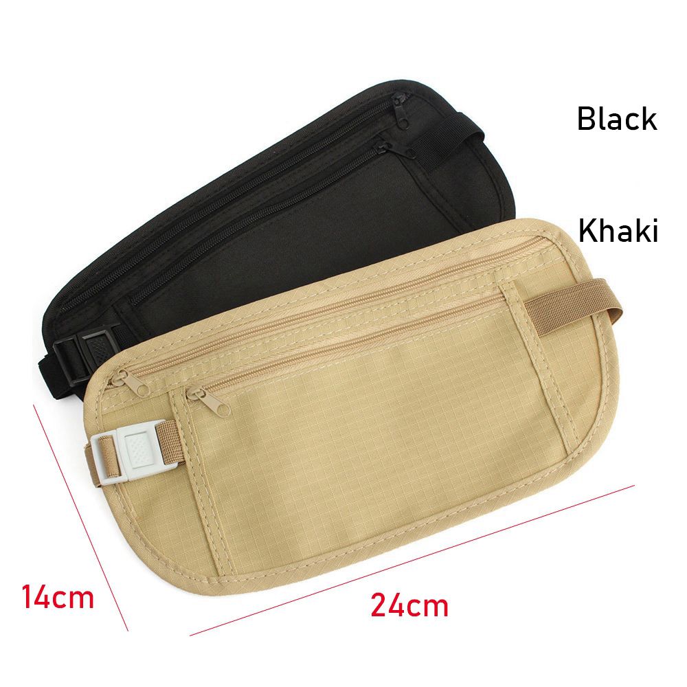 Money Belt Hidden - กระเป๋าคาดเอวแบบบาง ซ่อนได้ ป้องกันการโจรกรรม ใส่เงิน ใส่พาสปอร์ต กระเป๋าเดินทาง