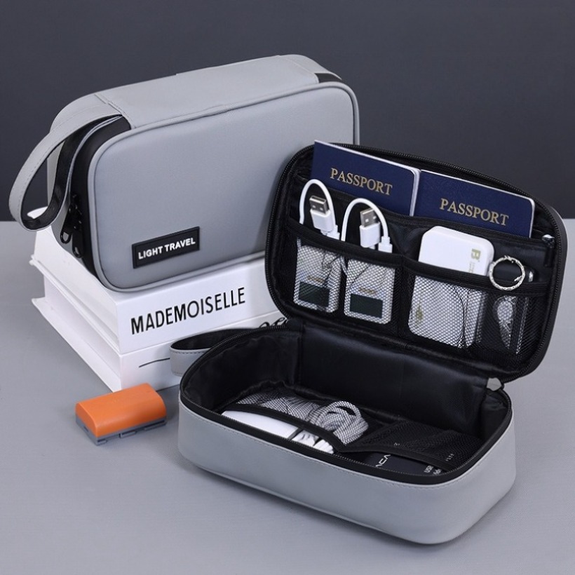 Travel Accessories Bag - กระเป๋าเก็บอุปกรณ์ดิจิตอลแบบพกพา น้ำหนักเบา มีหลายช่อง สำหรับจัดเก็บอุปกรณ์อิเล็กทรอนิกส์ เหมาะสำหรับการเดินทาง ธุรกิจ