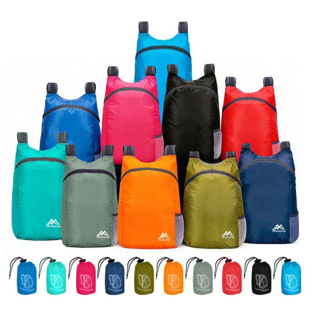 Packable Daypack Foldable - กระเป๋าเป้สะพายหลังคุณภาพสูง 20 ลิตร พับเก็บได้ น้ำหนักเบา กระเป๋าพับได้สำหรับกิจกรรมกลางแจ้ง