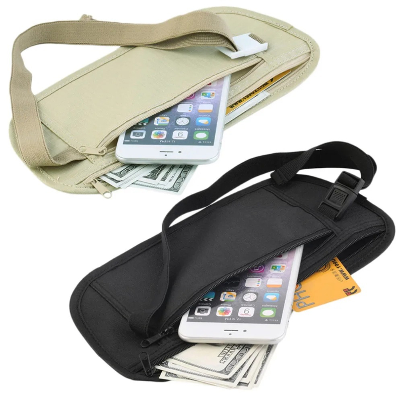 Money Belt Hidden - กระเป๋าคาดเอวแบบซ่อนสำหรับใส่พาสปอร์ต เงิน กระเป๋าเงินแบบซ่อนเพื่อความปลอดภัย ของขวัญ กระเป๋าเดินทาง กระเป๋าคาดหน้าอก