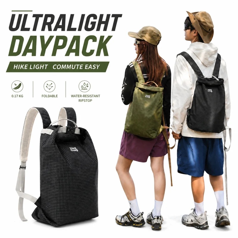 Packable Daypack Foldable - กระเป๋าเป้เดินป่ากลางแจ้ง น้ำหนักเบา พับเก็บได้ 170 กรัม กระเป๋าเป้เดินทางขนาดเล็กพิเศษ