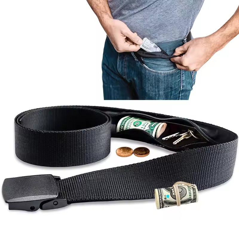 Money Belt Hidden - ใหม่เงินสดป้องกันการโจรกรรมเข็มขัดเอวกระเป๋าผู้หญิงแบบพกพาซ่อนเงินเข็มขัดกระเป๋าสตางค์เอวแพ็คผู้ชายซ่อนเข็มขัดสําหรับชายหญิง