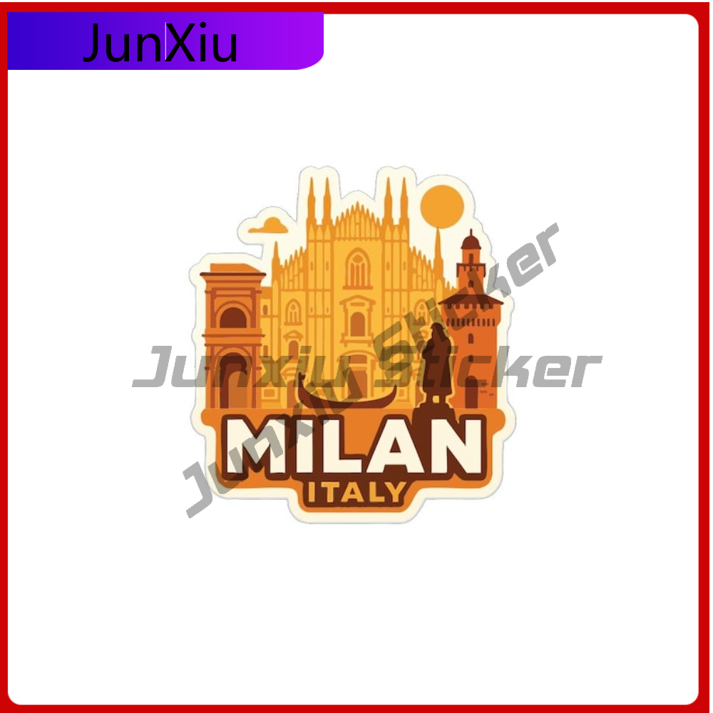Travel Accessories Italy - สติกเกอร์ตกแต่งรถยนต์ มิลาน อิตาลี สติกเกอร์ไวนิลสำหรับรถบ้าน อุปกรณ์ตกแต่งรถบ้าน รถกระบะ