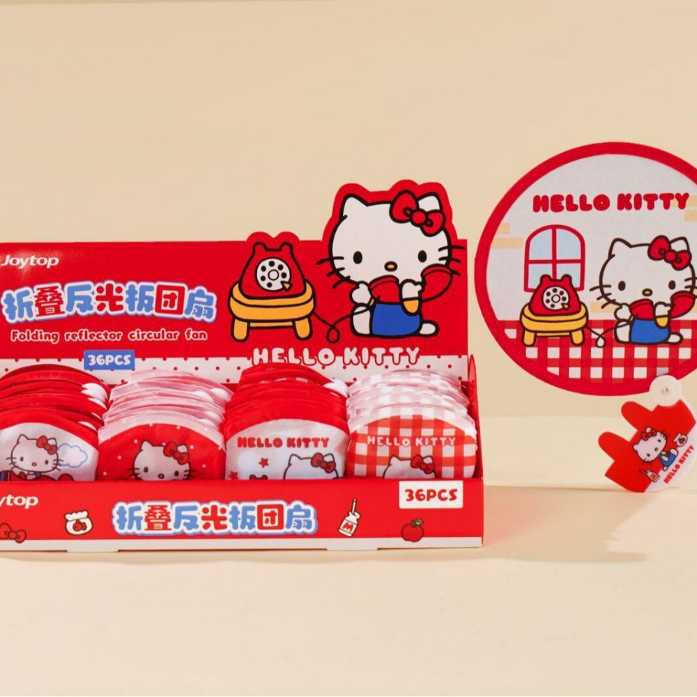 Travel Accessories Japan - 1 ชิ้นของแท้ซานริโอ เฮลโล คิตตี้พัดลมสะท้อนแสงแบบพับได้สีชมพูสีแดงพัดลมมือถือแบบพับได้แบบพกพาสำหรับปาร์ตี้ เรฟ ทราเวล