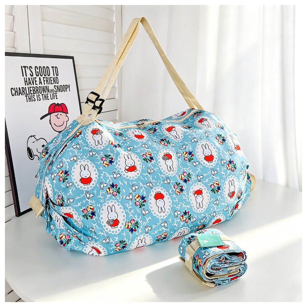 Travel Accessories Japan - กระเป๋าพับได้น่ารักเป็นมิตรกับสิ่งแวดล้อม กระเป๋าช้อปปิ้งความจุขนาดใหญ่ กระเป๋าสะพายไหล่เดี่ยวคู่ กระเป๋าเดินทางสำหรับการเดินทางกลางแจ้งทุกวัน