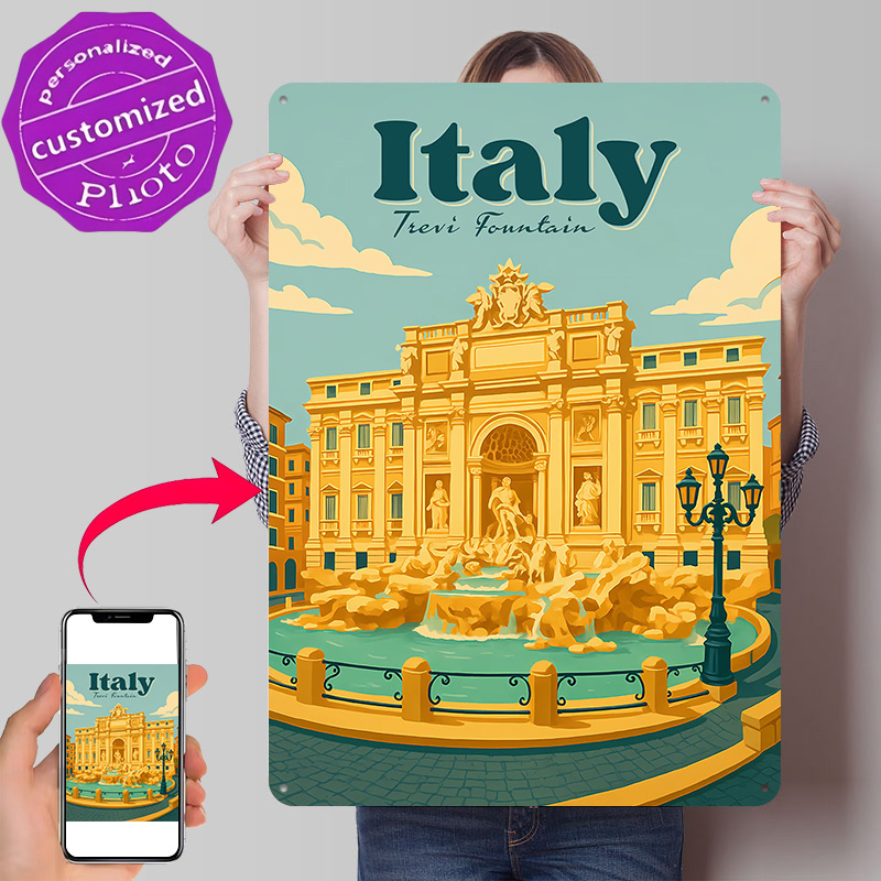 โปสเตอร์โลหะลายน้ำพุเทรวีอิตาล - Travel Accessories Italy บทวิจารณ์และราคา