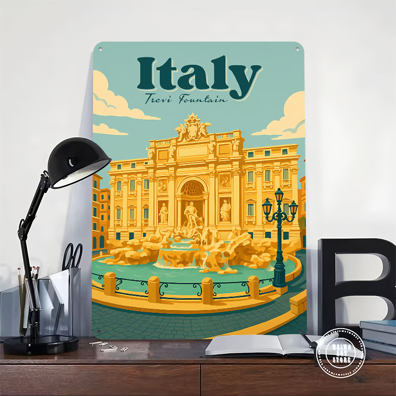 โปสเตอร์โลหะลายน้ำพุเทรวีอิตาล - Travel Accessories Italy บทวิจารณ์และราคา