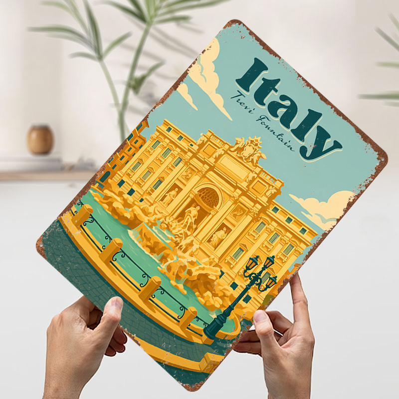 โปสเตอร์โลหะลายน้ำพุเทรวีอิตาล - Travel Accessories Italy บทวิจารณ์และราคา
