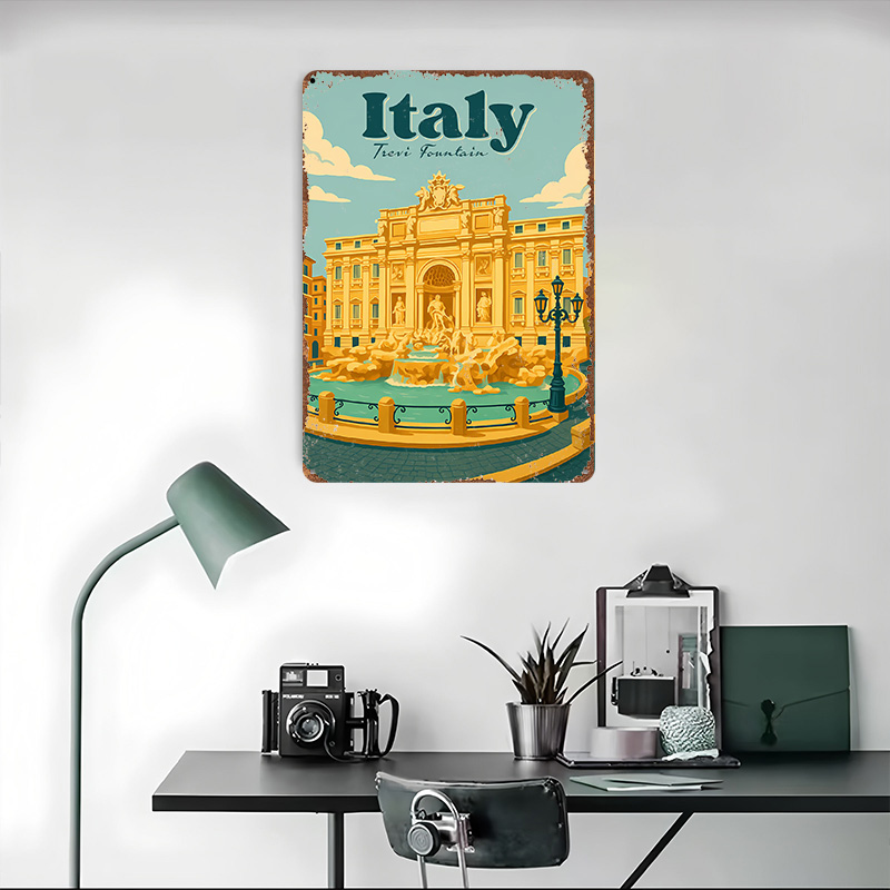 โปสเตอร์โลหะลายน้ำพุเทรวีอิตาล - Travel Accessories Italy บทวิจารณ์และราคา