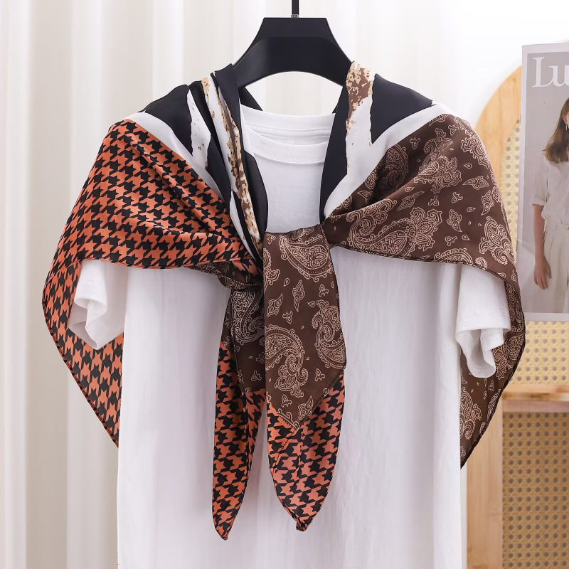 ผ้าพันคอไหมซาตินลายดอกไม้สไตล์ - Travel Accessories Neck บทวิจารณ์และราคา