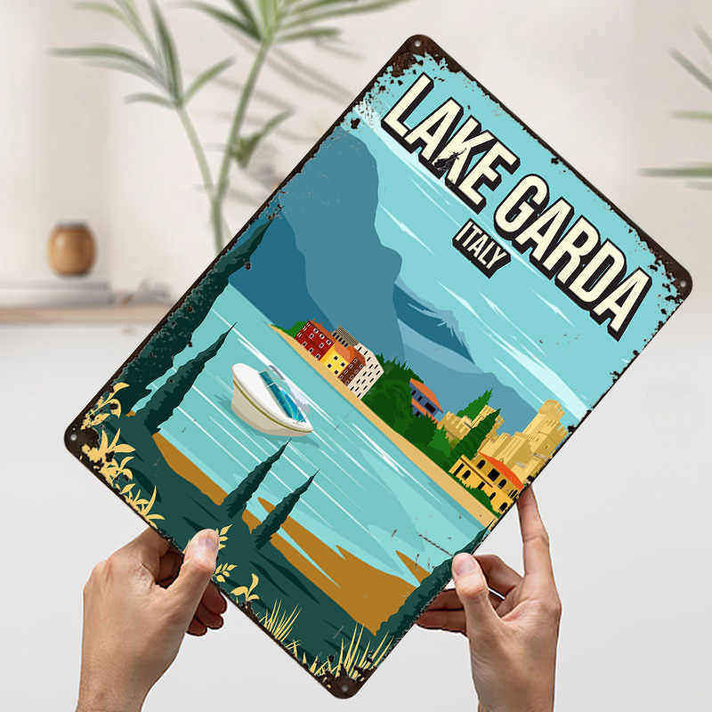 โปสเตอร์โลหะลายทะเลสาบการ์ดา อ - Travel Accessories Italy บทวิจารณ์และราคา