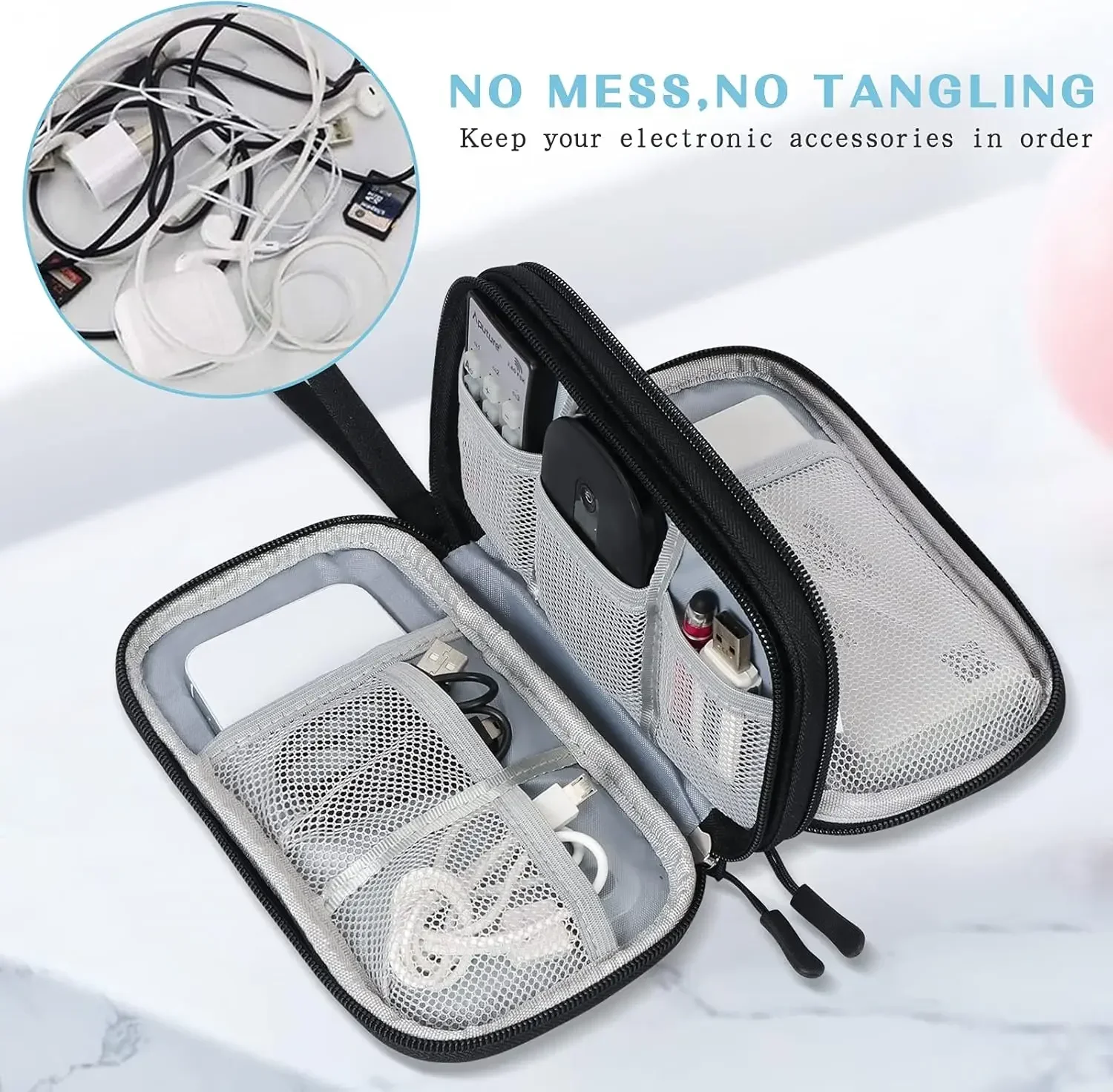 กระเป๋าเก็บสายชาร์จแบบพกพา กระ - Travel Accessories Bag บทวิจารณ์และราคา