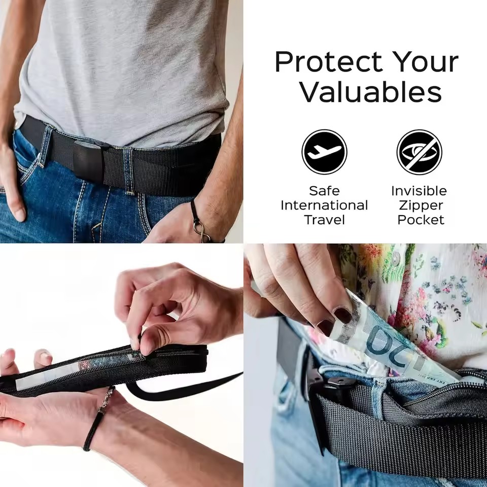 เข็มขัดกันขโมยเงินสดสำหรับเดิน - Money Belt Hidden บทวิจารณ์และราคา