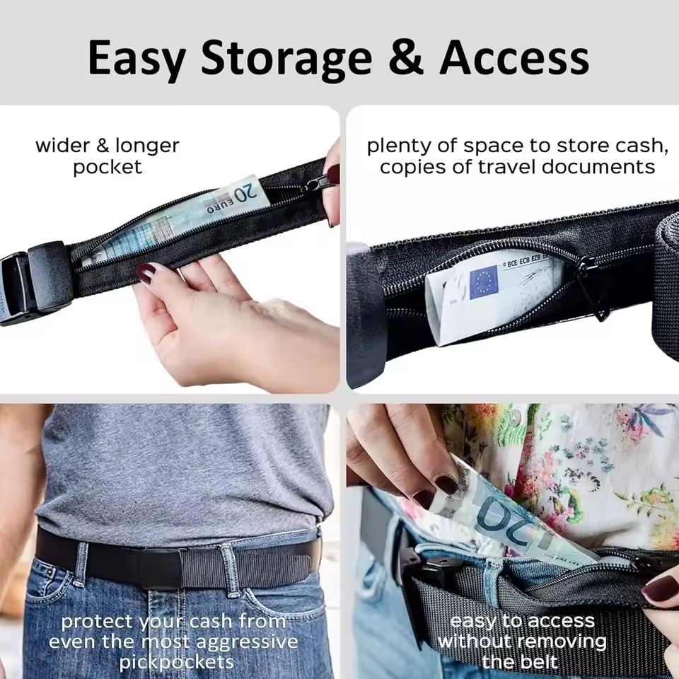 เข็มขัดกันขโมยเงินสดสำหรับเดิน - Money Belt Hidden บทวิจารณ์และราคา