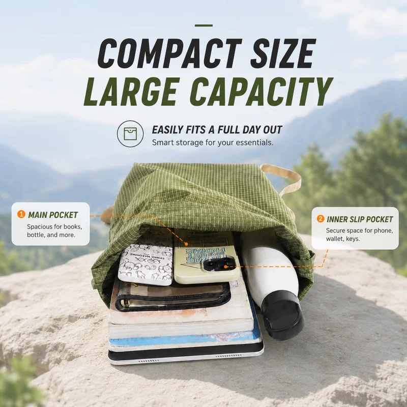 กระเป๋าเป้เดินป่ากลางแจ้ง น้ำห - Packable Daypack Foldable บทวิจารณ์และราคา
