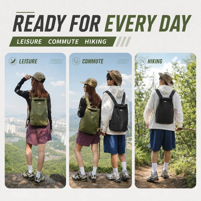 กระเป๋าเป้เดินป่ากลางแจ้ง น้ำห - Packable Daypack Foldable บทวิจารณ์และราคา