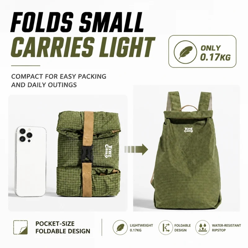 กระเป๋าเป้เดินป่ากลางแจ้ง น้ำห - Packable Daypack Foldable บทวิจารณ์และราคา