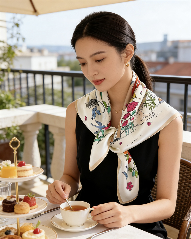 ผ้าพันคอไหมลายม้าสำหรับผู้หญิง - Travel Accessories Bag For Women บทวิจารณ์และราคา