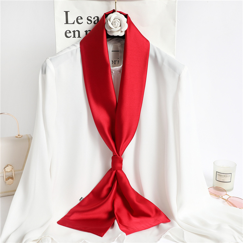 ผ้าพันคอไหมสีแดงล้วน ผ้าพันคอไ - Travel Accessories Neck บทวิจารณ์และราคา